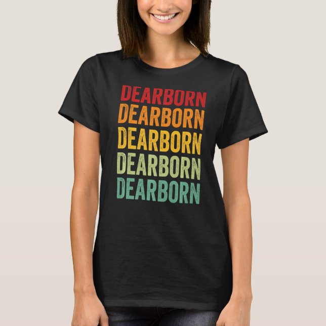 Dearborn County Indiana Rainbow Text T Shirt (Framsida)