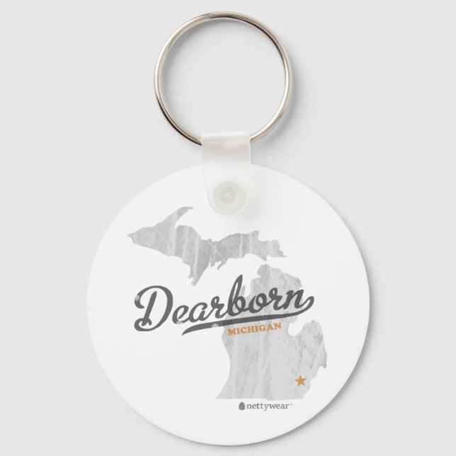 Dearborn Karta Keychain Nyckelring (Framsida)
