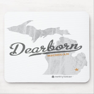 Dearborn Michigan karta Retro Mousepad Musmatta