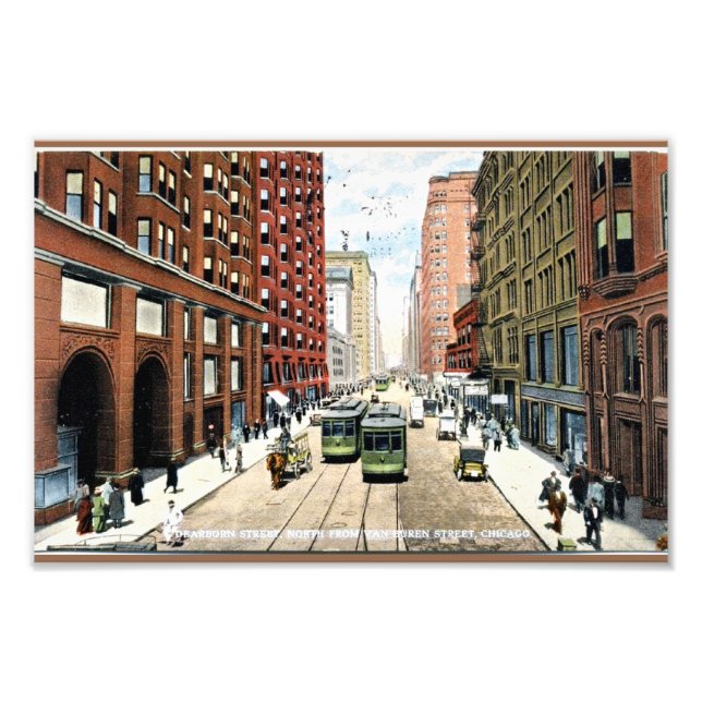 Dearborn Street, Chicago, Illinois 1911 Fototryck (Framsidan)
