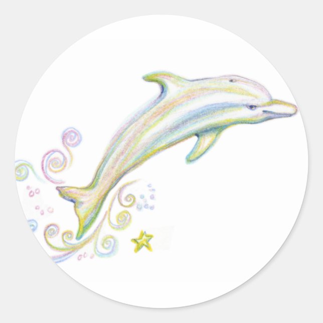 Dearest Dolphin Runt Klistermärke (Framsida)
