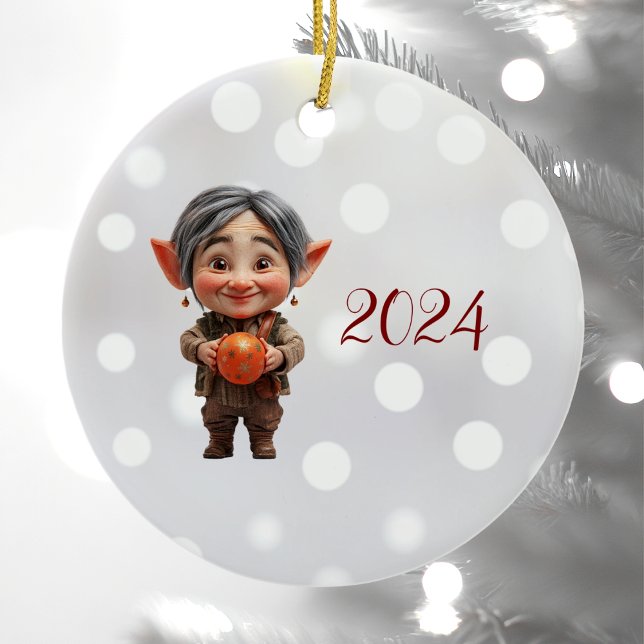 Dearie jul Elf Ceramic Ornament (Skapare uppladdad)