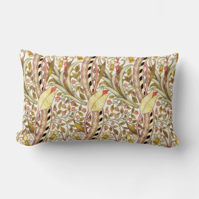 Dearle Daffodil Vintage Blommönster Lumbarkudde (Framsida)