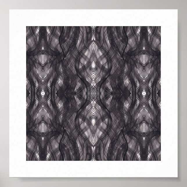 Death Abstract Dark Black Watercolor Art Poster (Framsidan)