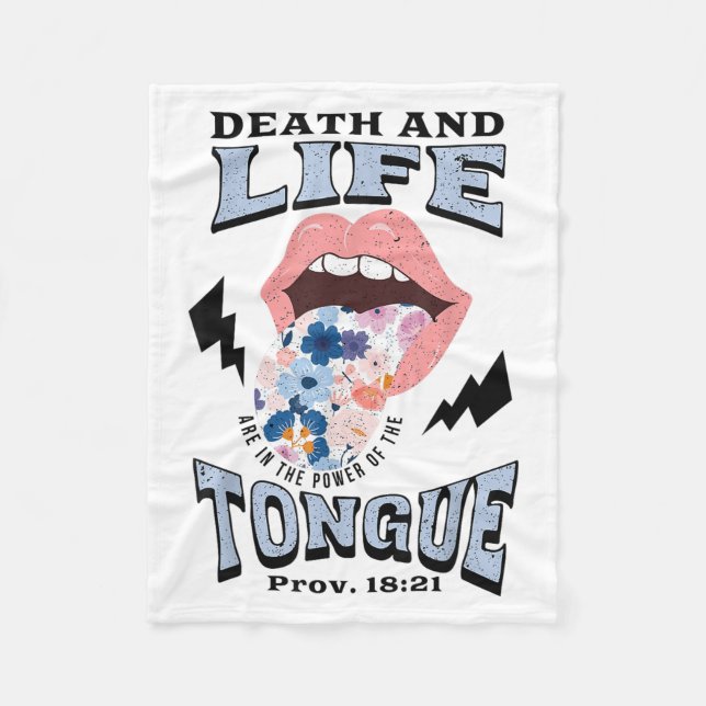 Death And Life Tongue Christian  Fleecefilt (Framsidan)