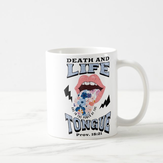 Death And Life Tongue Christian  Kaffemugg (Höger)