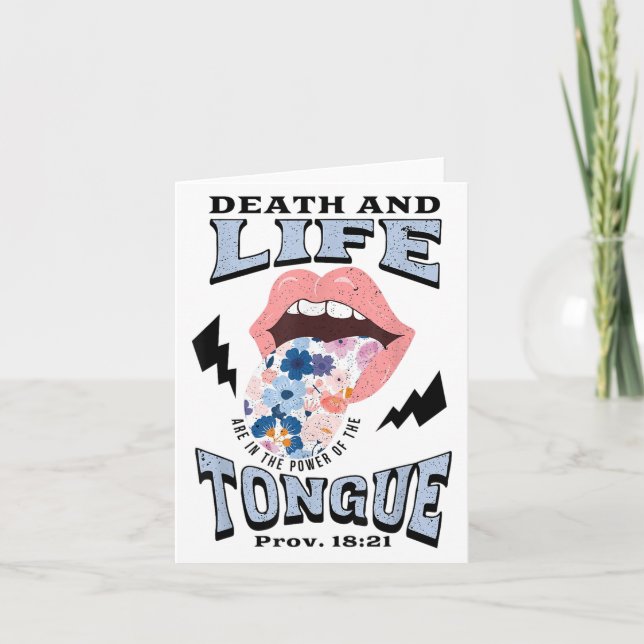 Death And Life Tongue Christian  Kort (Framsida)