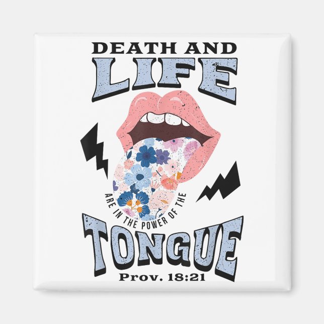 Death And Life Tongue Christian  Magnet (Framsidan)