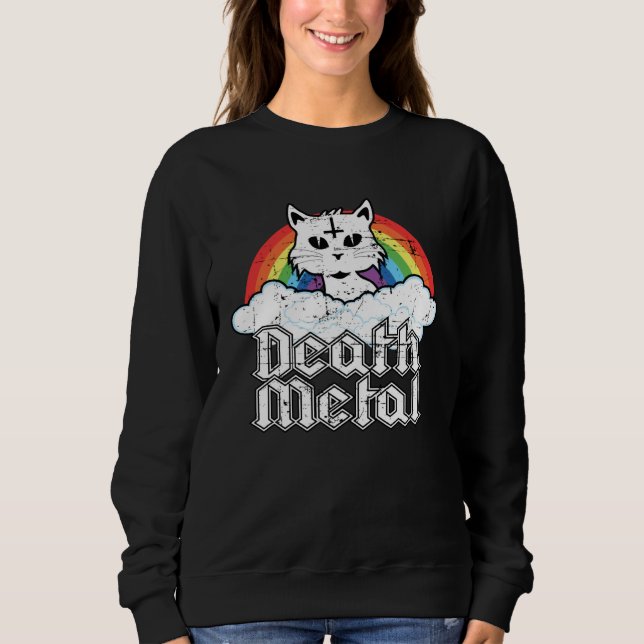 Death Metal Cat Soft Goth Grunge Aesthetic Cat Kit T Shirt (Framsida)