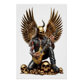 Death Metal Gitarrist Hell 666 Perfect Poster