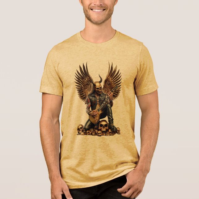 Death Metal Gitarrist Top Design Hell 666 T Shirt (Framsida)