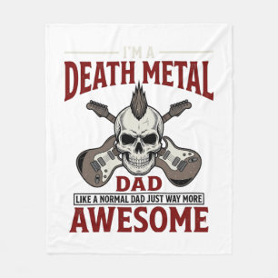 Death Metal Pappa Skalle Gitarr Vintage T-Shirt De Fleecefilt