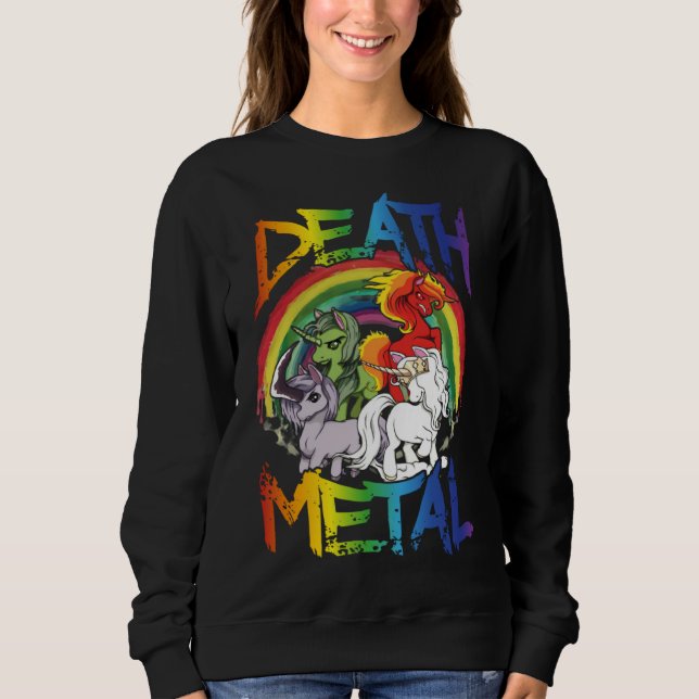 Death Metal  Rainbow Unicorn Apocalypse T Shirt (Framsida)