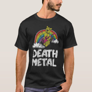 Death Metal Regnbåge Katt Heavy Metal Fan Rock T Shirt
