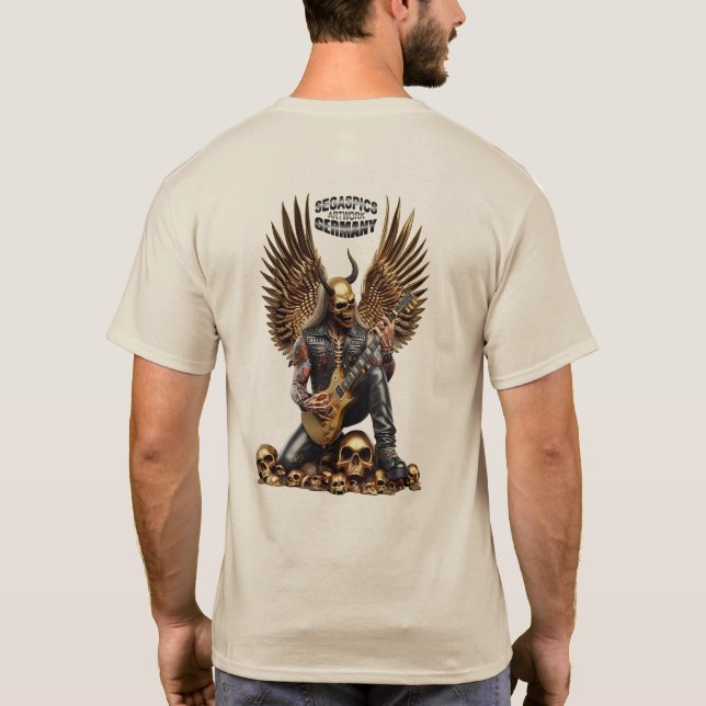 Death Metal Segaspics Design Gitarrist T Shirt (Baksida)