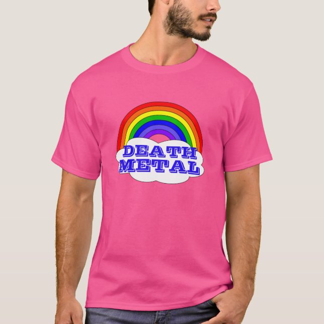 DEATH METALL RAINBOW CLOUD RETRO TEE (Framsida)