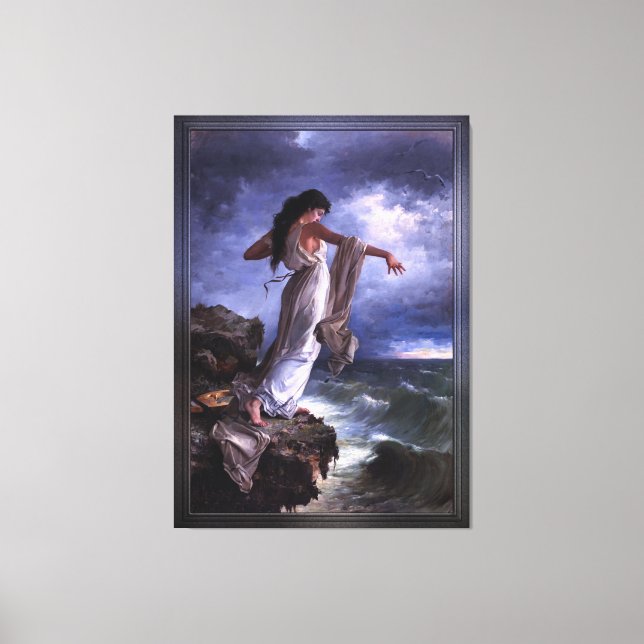 Death of Sappho by Miguel Carbonell Selva Canvastryck (Framsida)