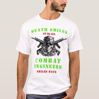 Death Smiles  Combat Engineers skull Tactical  T Shirt