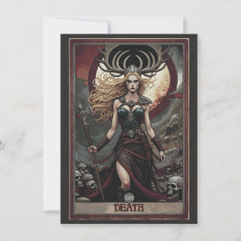 Death Tarot Art Flat Thank You Card Tack Kort