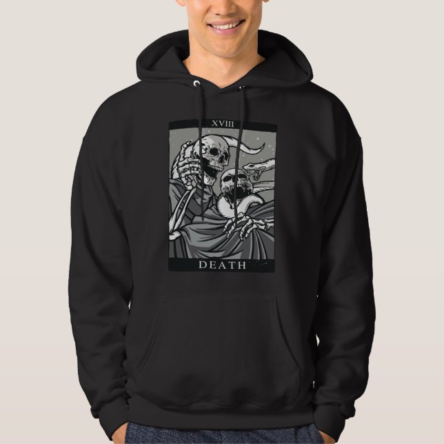 Death Tarot Card Tarot Card XIII 13 Skeleton Snake Hoodie (Framsida)