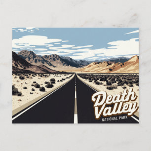 Death Valley Highway Desert Art Vykort