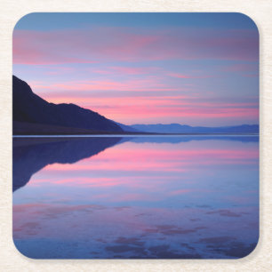 Death Valley National Park. Badwater i gryningen Underlägg Papper Kvadrat