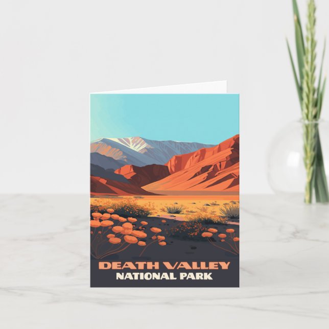 Death Valley National Park Kalifornien Poppies Inbjudan (Framsida)