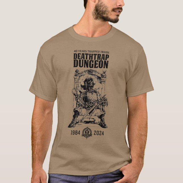 Deathälla Dungeon Skeleton Warrior T-shirt (Mörk) (Framsida)