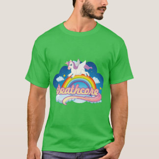 Deathcore Rainbow Enhörning rolig T Shirt