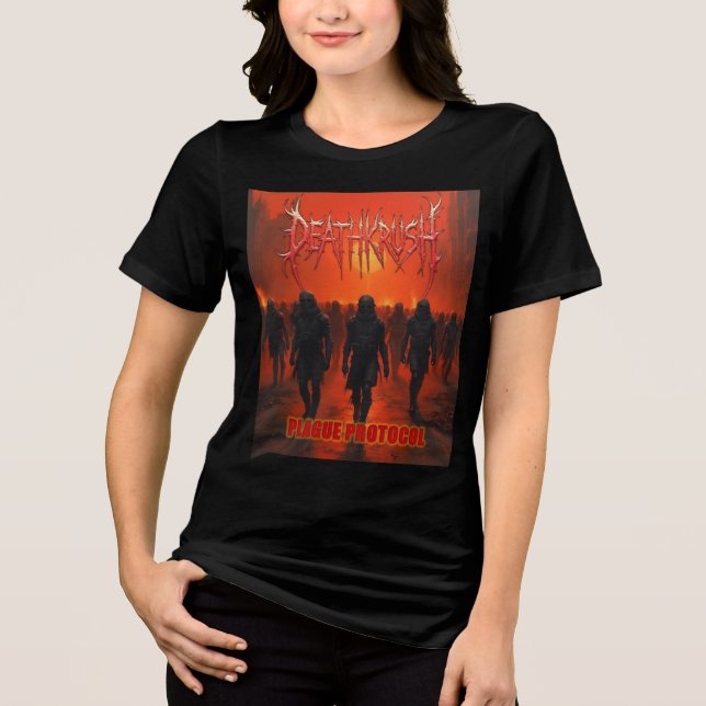 Deathkrush - Canvas T-shirt Plague protocol female (Framsida)