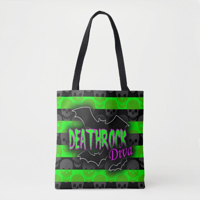 Deathrock Diva Tote Bag Tygkasse (Framsida)