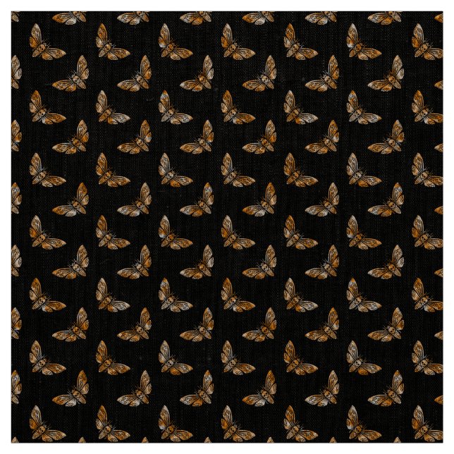 Death's Head Moth Pattern Tyg (Provkarta)