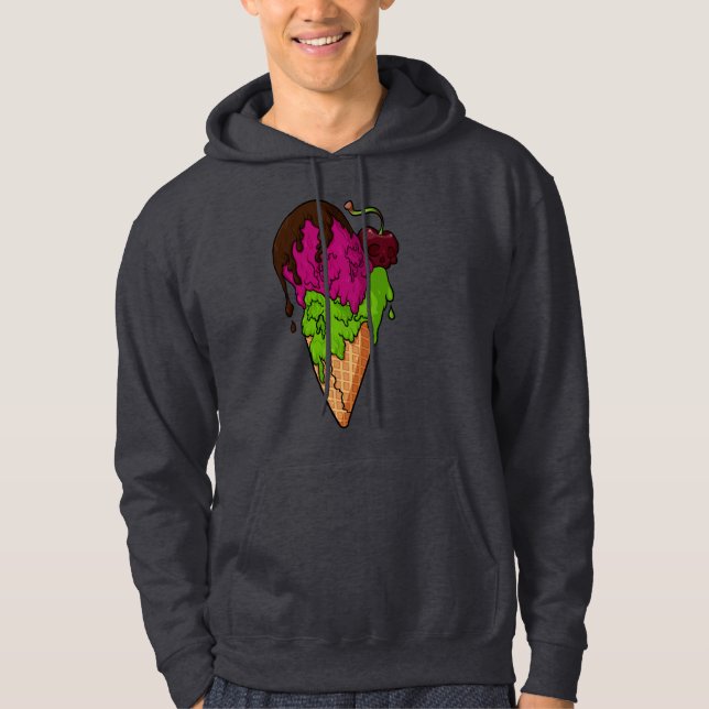Deaths Sweet Berry Skull Ice Cream Hoodie (Framsida)