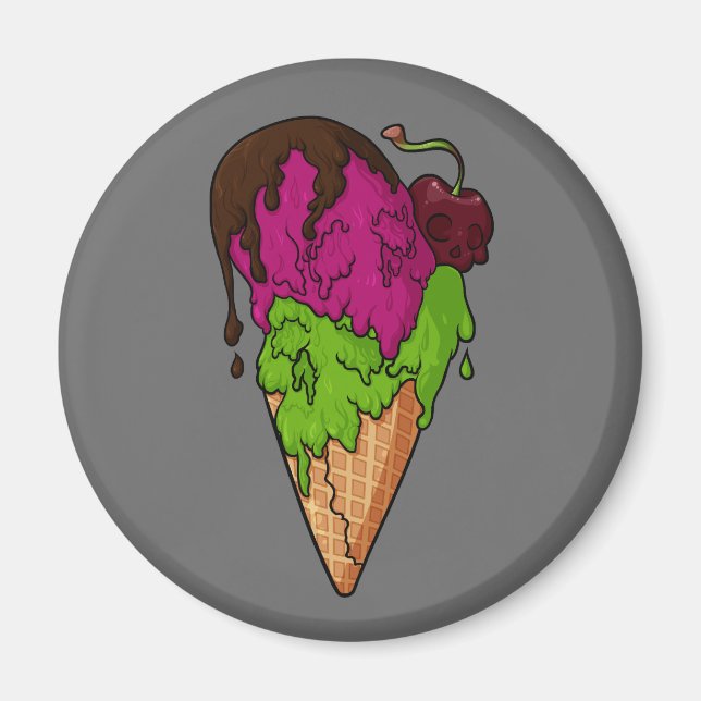 Deaths Sweet Berry Skull Ice Cream Magnet (Framsidan)