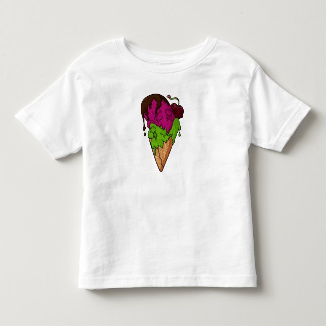 Deaths Sweet Berry Skull Ice Cream T Shirt (Framsida)
