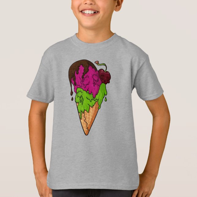 Deaths Sweet Berry Skull Ice Cream T Shirt (Framsida)