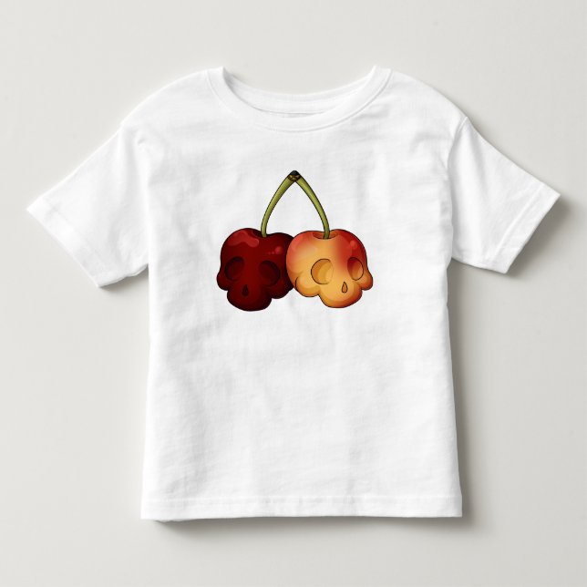 Deaths Sweet Cherry Skull Småbarn T Shirt (Framsida)