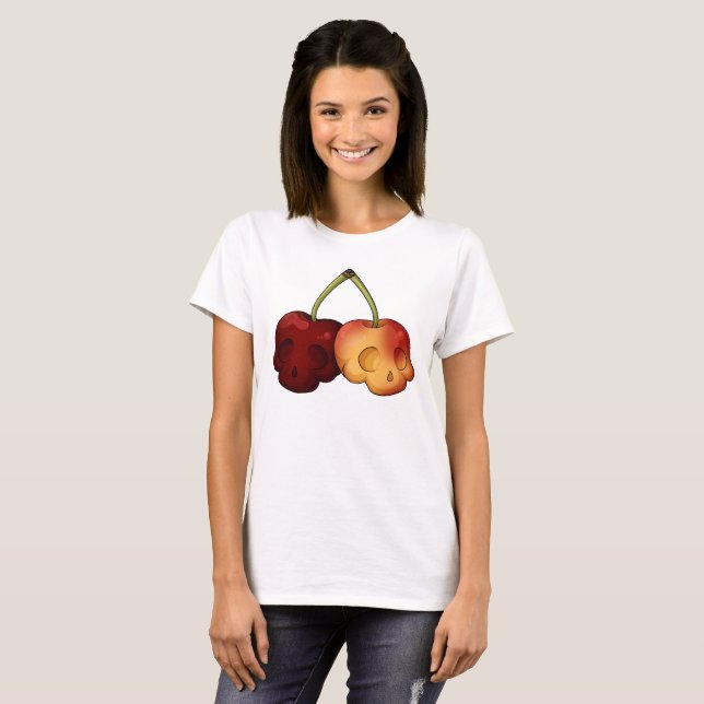 Deaths Sweet Cherry Skull T Shirt (Hel framsida)