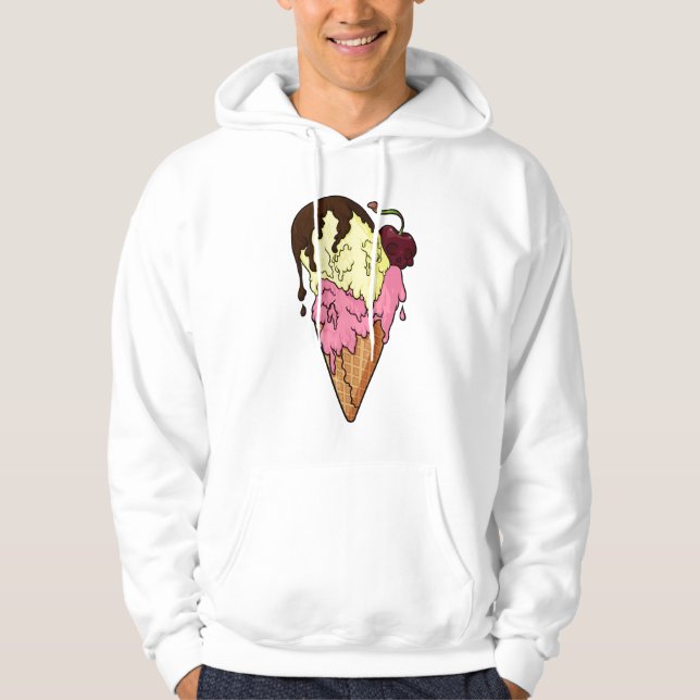 Deaths Sweet Strawberry n'Banana Skull Ice Cream Hoodie (Framsida)