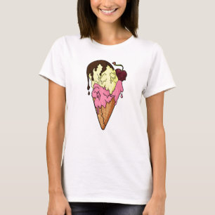 Deaths Sweet Strawberry n'Banana Skull Ice Cream T Shirt