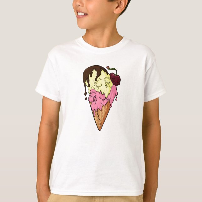Deaths Sweet Strawberry n'Banana Skull Ice Cream T Shirt (Framsida)