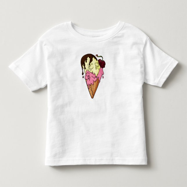 Deaths Sweet Strawberry n'Banana Skull Ice Cream T Shirt (Framsida)