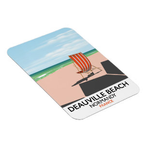 Deauville Beach frankrike poster. Magnet