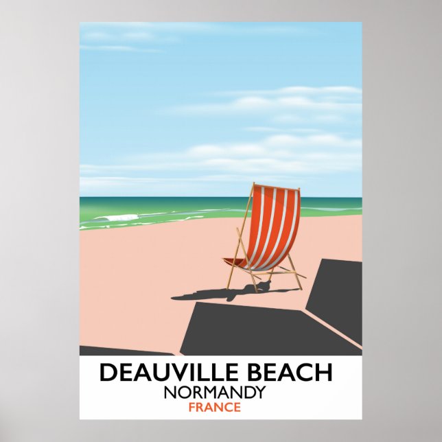 Deauville Beach frankrike poster. Poster (Framsidan)