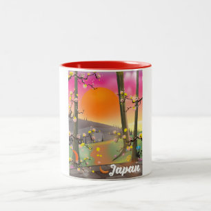 Deauville Beach frankrike poster. Två-Tonad Mugg