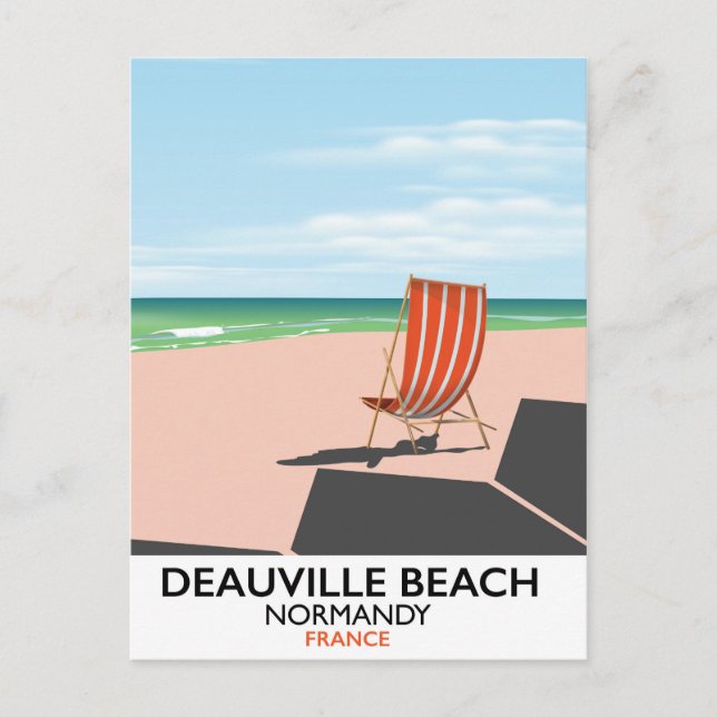 Deauville Beach frankrike poster. Vykort (Framsida)