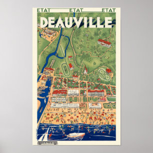 Deauville Frankrike Vintage affisch 1931