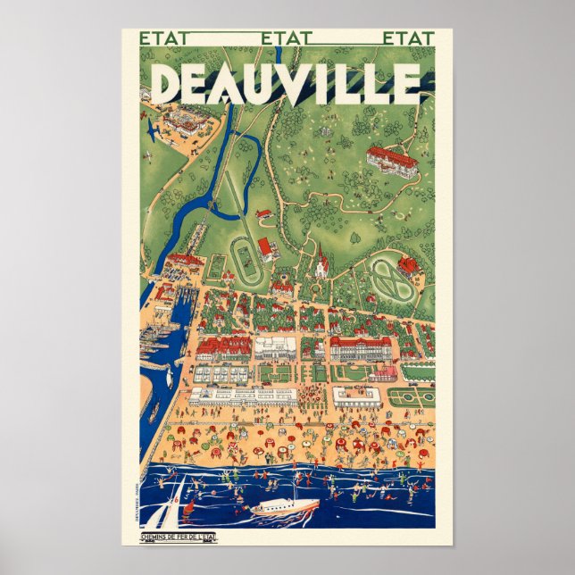 Deauville Frankrike Vintage affisch 1931 (Framsidan)