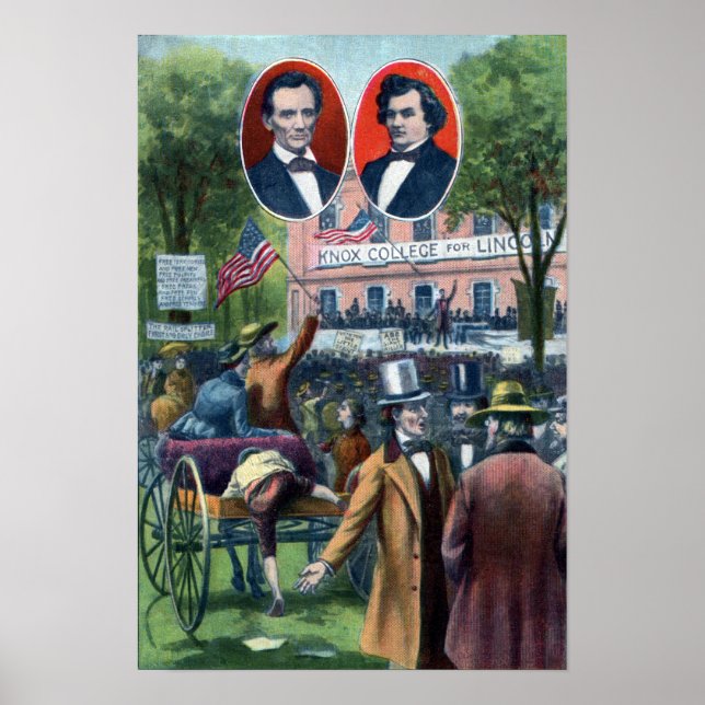 Debatt om Lincoln-Douglas 1858 Poster (Framsidan)