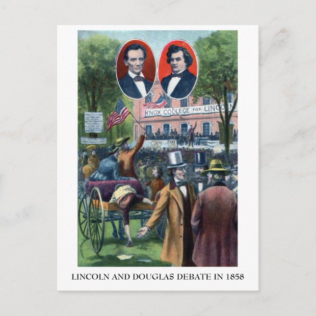 Debatt om Lincoln-Douglas 1858 Vykort (Framsida)